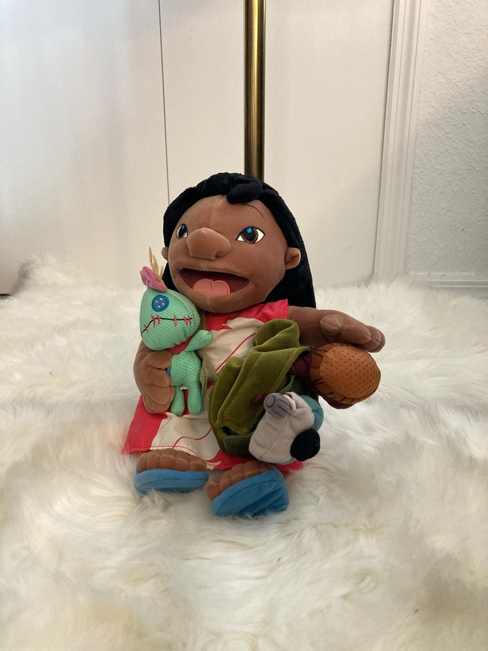 Disney Lilo Plush Doll with Green doll  Companion and Blue Shoe Accents